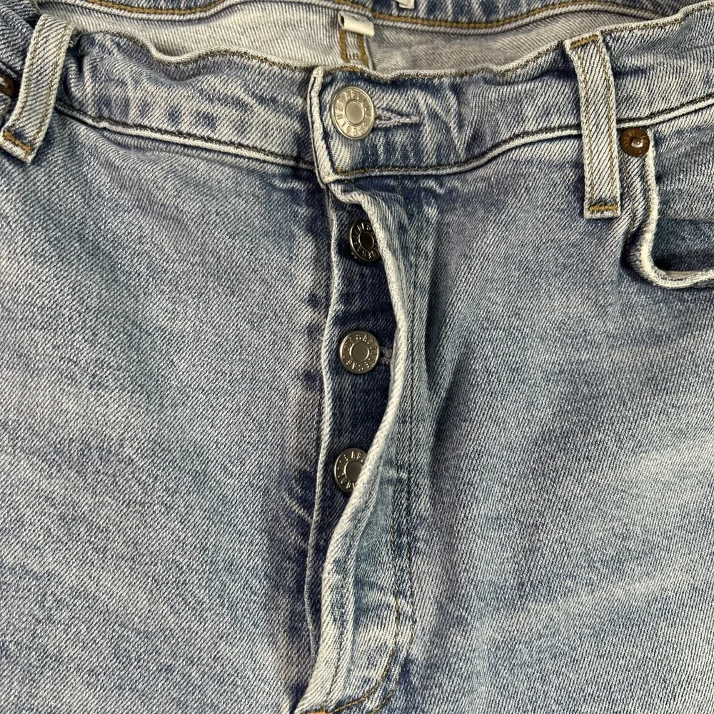 Agolde Nico Hi Rise Slim‎ Women's 31 Distressed Button Fly Jeans Raw Hem